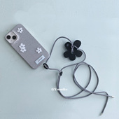 浪漫花卉手机斜背挂绳包包挂件手机链条时尚 韩系ins欧尼同款 法式