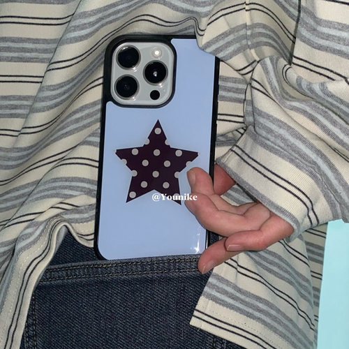 韩系ins复古少女星星波点手机壳