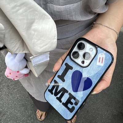情侣款牛仔蓝韩系ins风手机壳潮