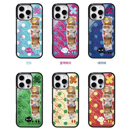 韩系古早波点豚鼠iPhone手机壳套