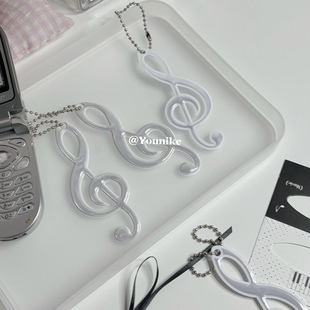 艺术氛围感复古有调性反光音符包包挂件古早时尚车钥匙扣包包挂饰