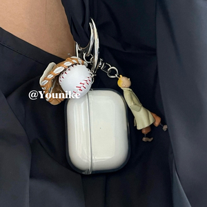 韩系ins风简约小众精致棒球挂件适用于airpods1/2苹果无线蓝牙耳机保护套airpods pro2/3保护壳