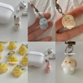 韩系ins软萌治愈可爱小动物植绒卡通钥匙扣AirPods挂饰手机挂件链