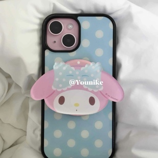 韩系ins蓝色波点美乐蒂磁吸支架适用iphone17air 14外壳 17promax保护壳苹果16手机壳16promax保护套15防摔13