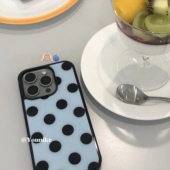 14外壳 17promax保护壳苹果16手机壳16promax保护套15防摔13 韩系ins欧尼同款 蓝底波点时髦适用iphone17air