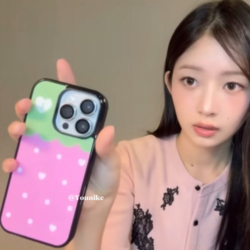 欧尼直井怜同款甜美粉草莓手机壳