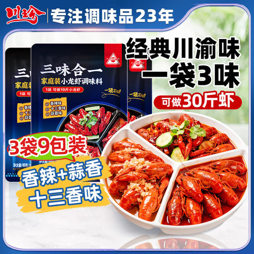 川珍三味合一小龙虾调料380g香辣蒜蓉十三香味油焖虾香辣蟹花甲