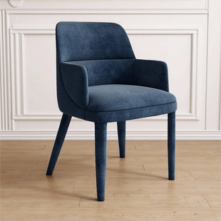 北欧实木餐椅布艺软包可定制家用椅子设计师款