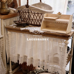 治愈系 LACESHABBY南法风白色镂空蕾丝免打孔遮挡帘窗帘半帘 家