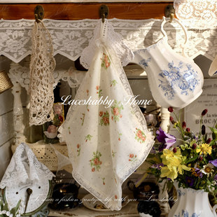 LACESHABBY治愈系家居法式 蕾丝棉麻碎花方形餐巾桌布盖巾 复古风格