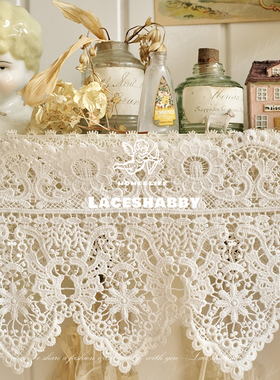 治愈系的家LACESHABBY新款法式复古中古白色纯棉绣花蕾丝DIY花边