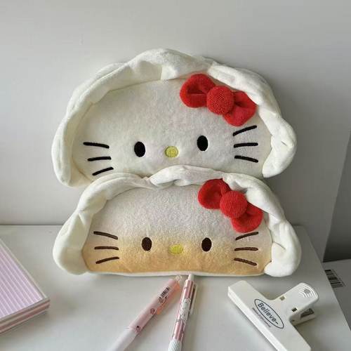 笔袋ins高颜值饺子可爱少女大容量毛绒学生搞怪文具卡通收纳袋