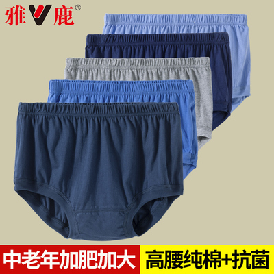 雅鹿男士老年人纯棉三角内裤