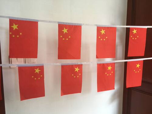 五星红旗中国串旗小旗子