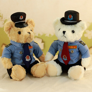 税务小熊玩偶布娃娃税务制服反诈小熊公仔交警警察熊毛绒玩具礼物