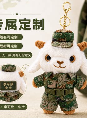 迷彩小羊可爱小熊毛绒公仔迷彩套装包包挂件兵哥哥礼物军恋礼品