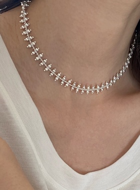 甜美风闪耀磨砂感小众设计项链