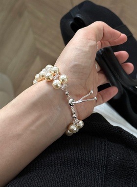 小众设计爆闪双层蹦迪珍珠手链