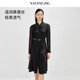 NAERSI 简约百搭裙子 新款 娜尔思高级感气质衬衫 领连衣裙春秋季