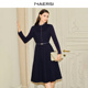 NAERSI娜尔思商场同款 配腰带 绵羊毛连衣裙时尚 气质25冬新款