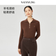 时尚 显瘦女春秋季 百搭上衣 修身 NAERSI娜尔思绵羊毛翻领针织衫