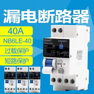 正泰空气开关断路器NB6LE带漏电保护器2p63A泰极家用正太空开总闸