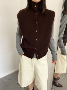 時(shí)尚 百搭寬松顯瘦上衣潮 韓版 十三行高貨羊毛針織馬甲2025早秋新款