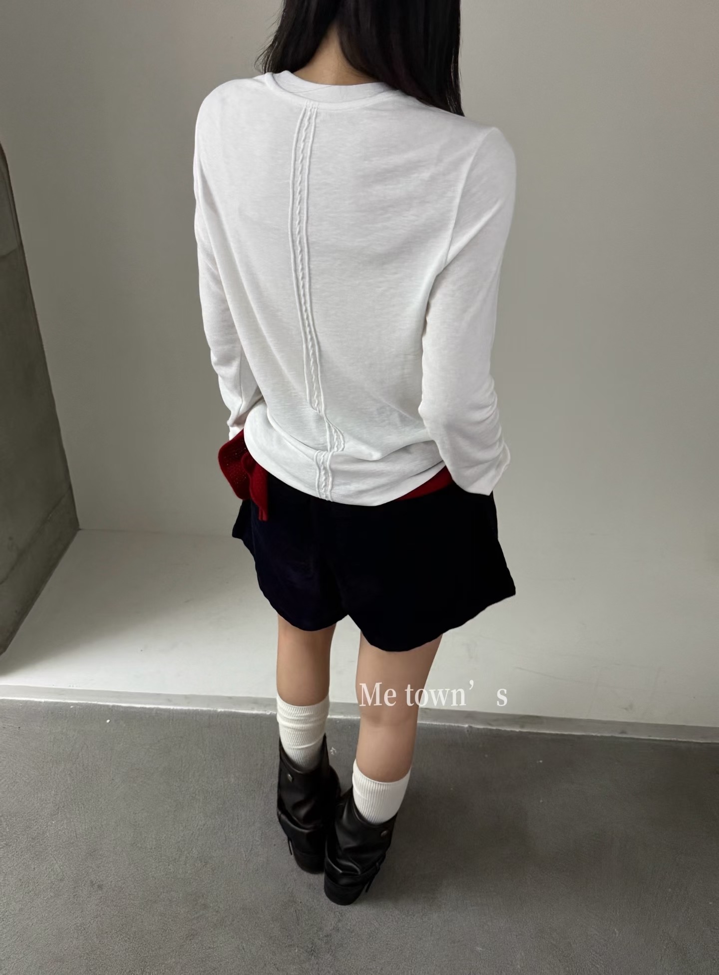 十三行高货圆领磨毛后扎线T恤2025秋冬新款韩版时尚百搭显瘦上衣