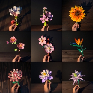 2026新款潘洛斯永生积木花益智拼装仿真玩具新年情人节礼物送女生