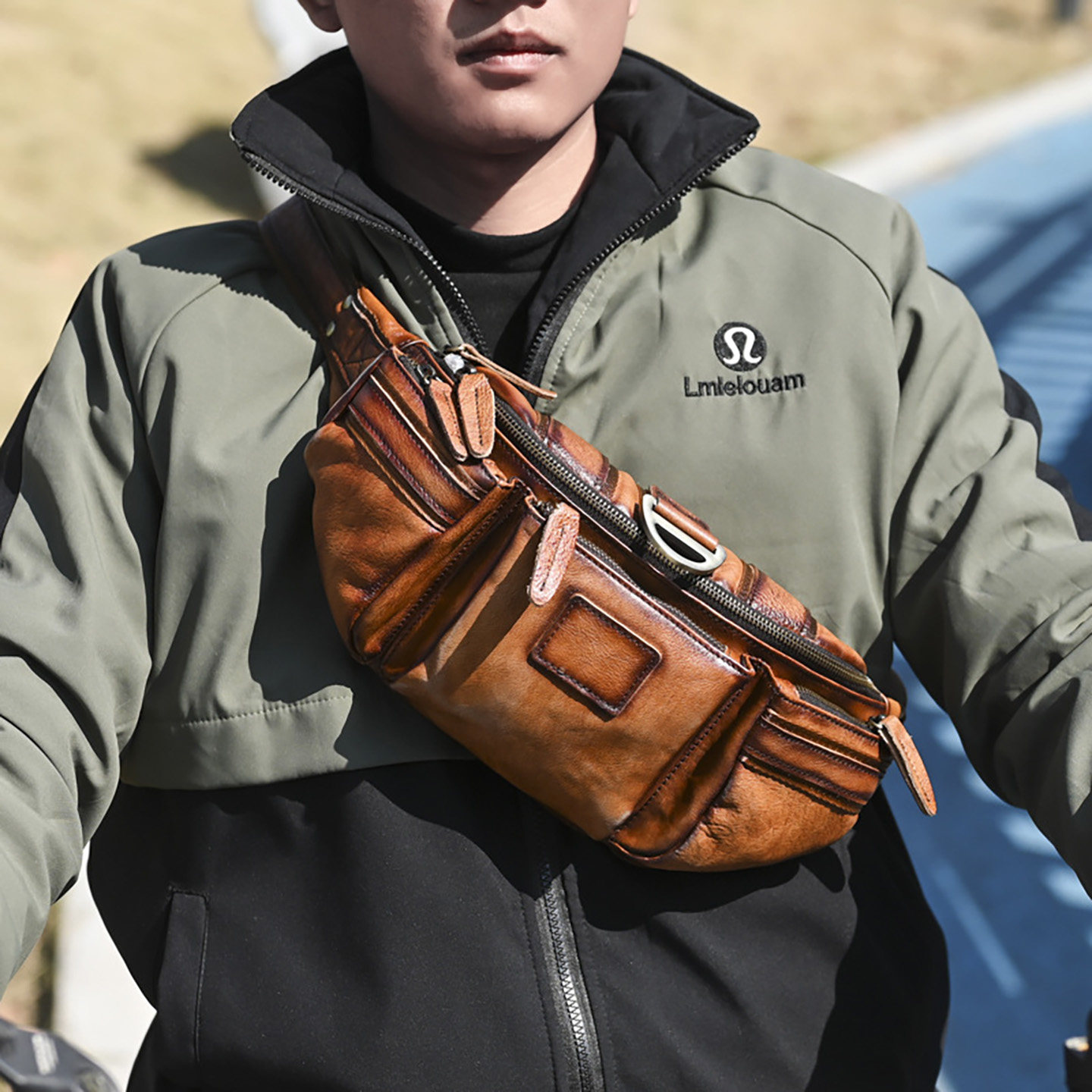 复古真皮男士斜挎包植鞣头层牛皮胸包骑行旅行包多功能IPAD单肩包,箱包皮具/热销女包/男包,胸包,淘宝优惠券,粉丝福利购,淘宝优惠卷