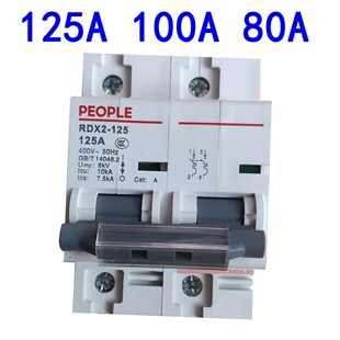 RDB5-125H 2P 125A大功率导轨式空气开关220V单相100安培