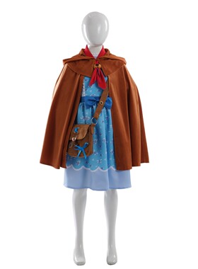 【高配版】怪奇物语5cos服Holly霍利蓝色碎花连衣裙披风套装万圣