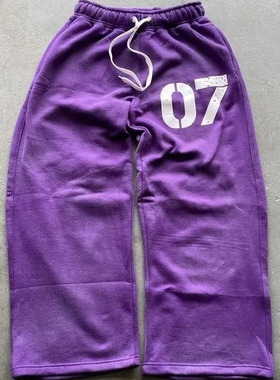 Sports loose pants retro striped pants