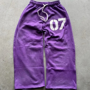 Sports loose pants retro striped pants