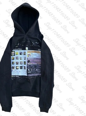 Letter printed hoodie retro sportswear