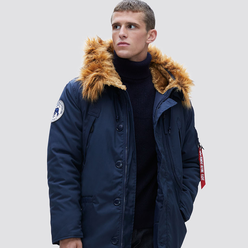 阿尔法防寒大衣男棉服长款户外