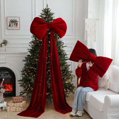 丝绒大号蝴蝶结新年氛围布置