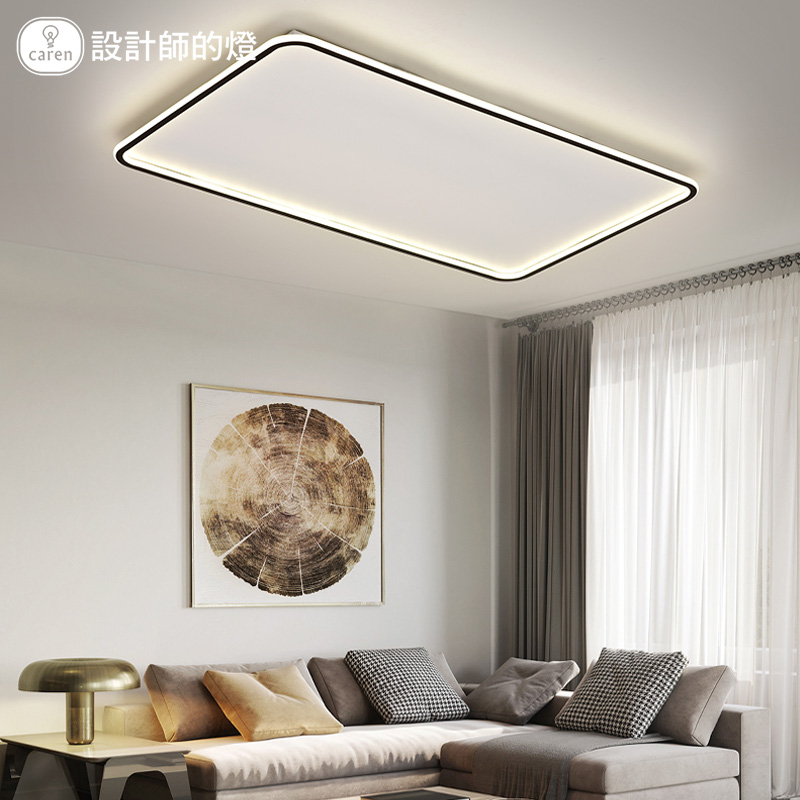 2024年新款客厅灯简约现代大气长方形灯具北欧超薄led书房卧室灯