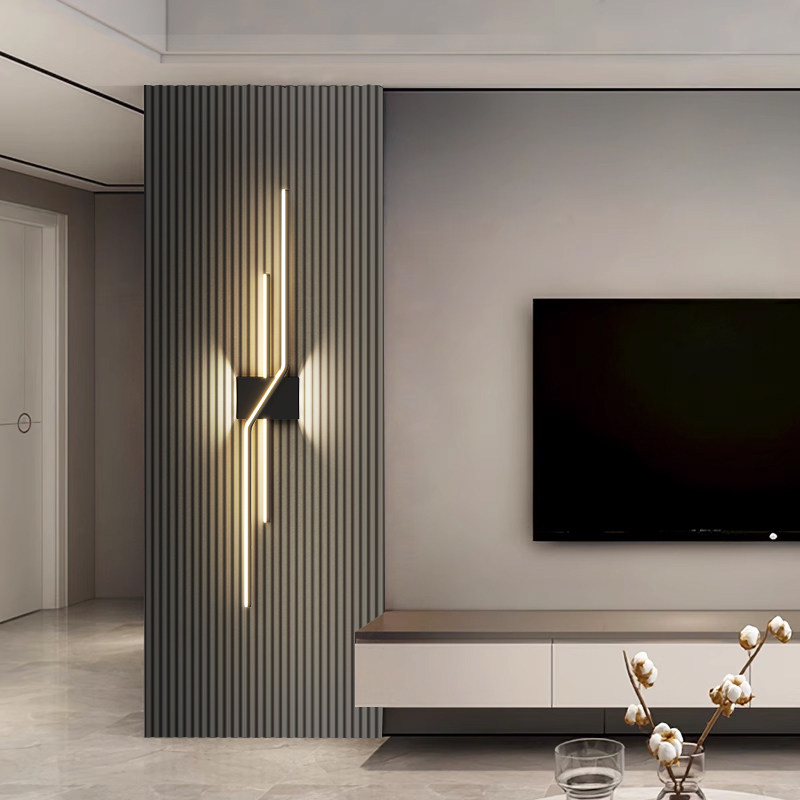 格栅壁灯客厅电视背景墙极简长条灯卧室床头装饰中山灯具楼梯网红