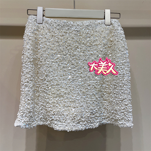 B2S1Q143-699BANANABABY2026春专柜正品香蕉宝贝珠光闪亮片短半裙