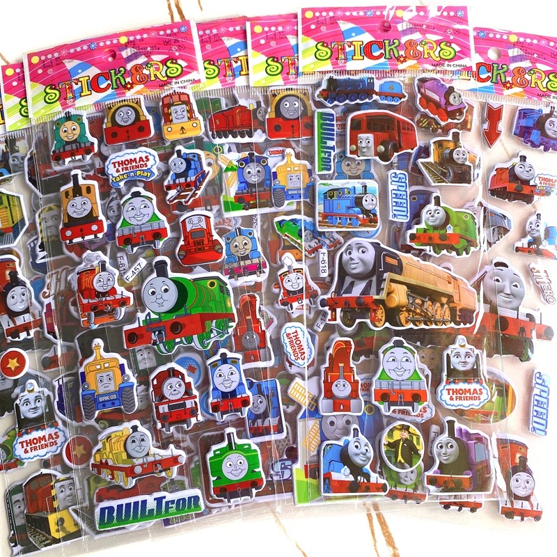 卡通小孩托马斯贴纸泡泡贴卡通火车头宝宝益智玩具早教幼儿园奖励