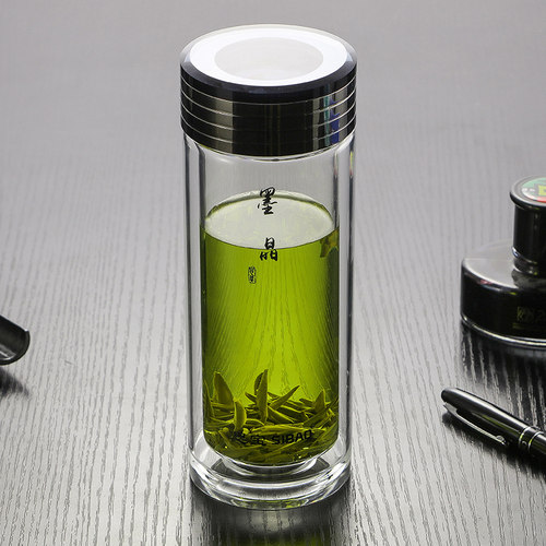 思宝玻璃杯墨晶男女士隔热茶杯双层高硼硅过滤泡茶杯保温水晶水杯 - 封面