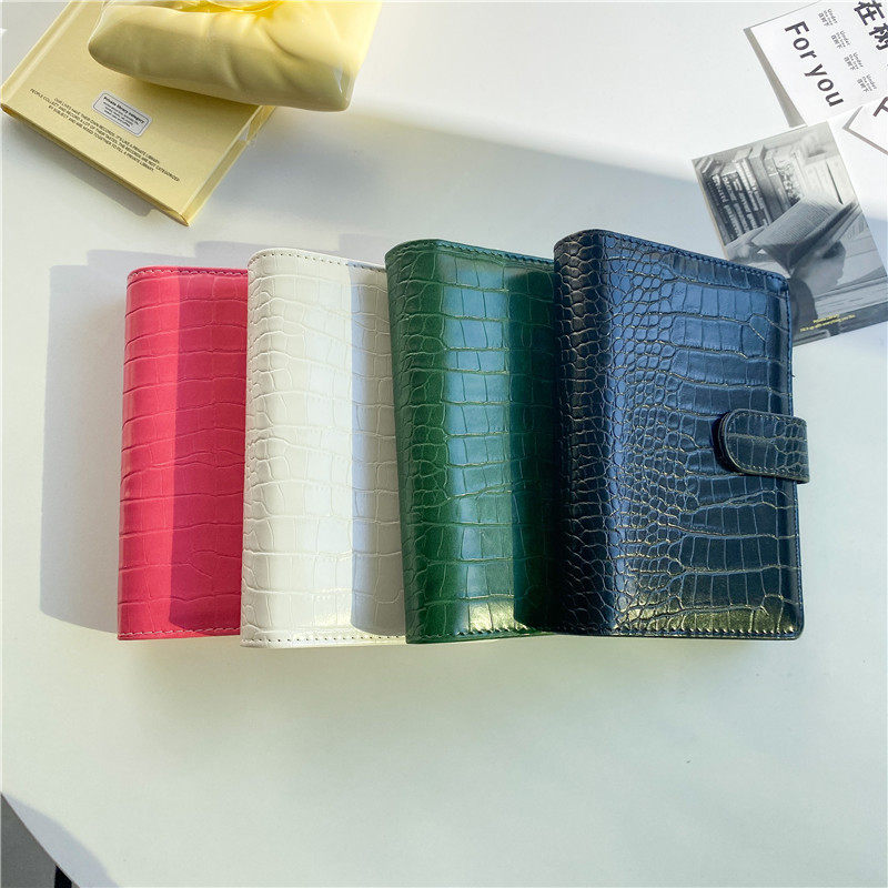 마카롱 노트 A5A6 노트 메모장 비즈니스 패션 오피스 악어직 가죽 쉘 바인더