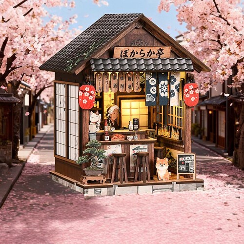 怡然居酒屋3D拼装模型书立玩具