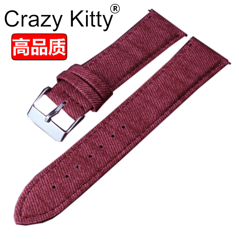 真皮牛仔贴帆布牛皮高档手表表带