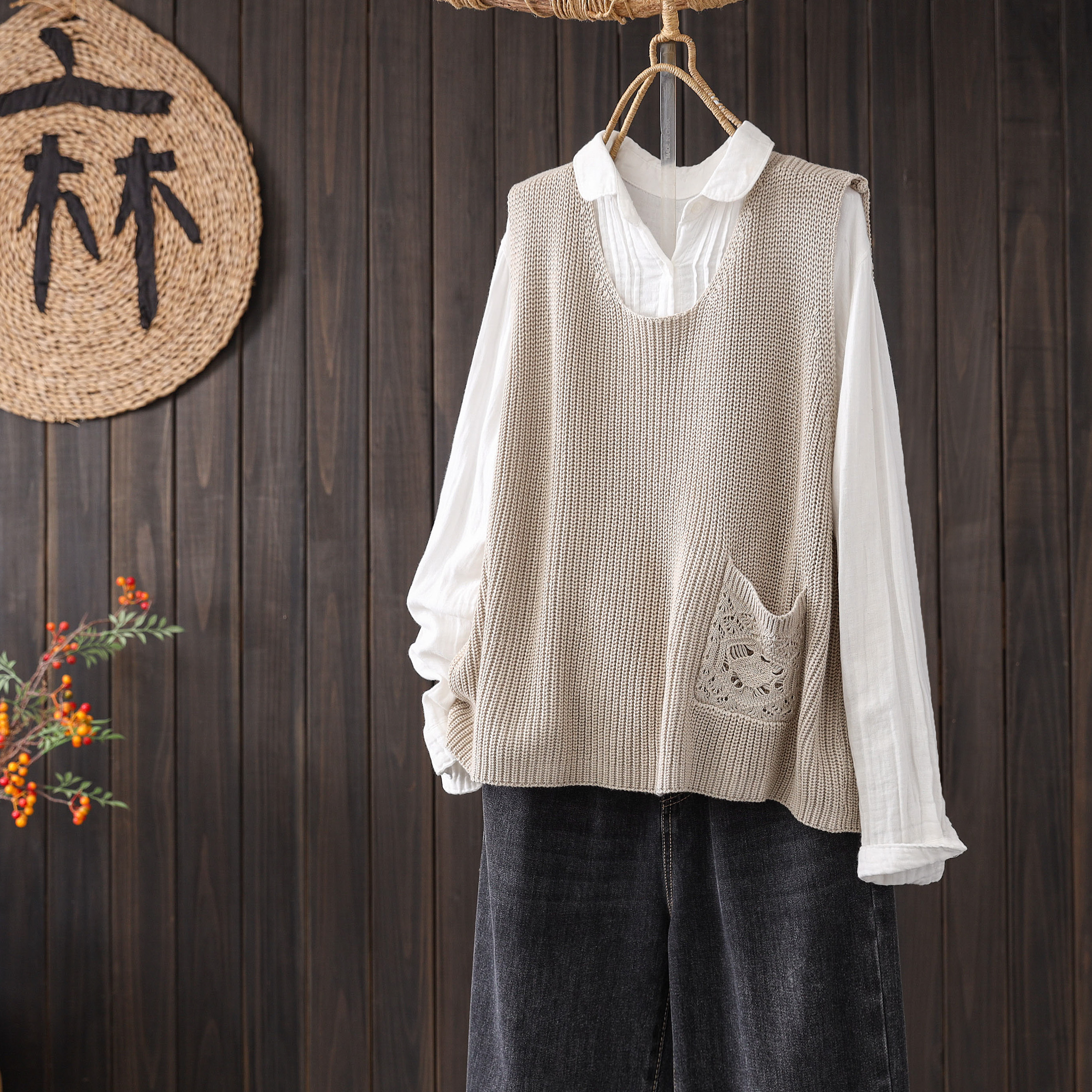 气质舒适马甲外搭针织毛衣背心