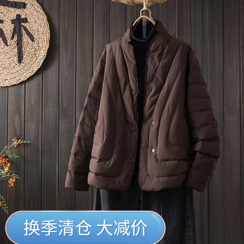 90白鸭绒V领羽绒服冬季外套