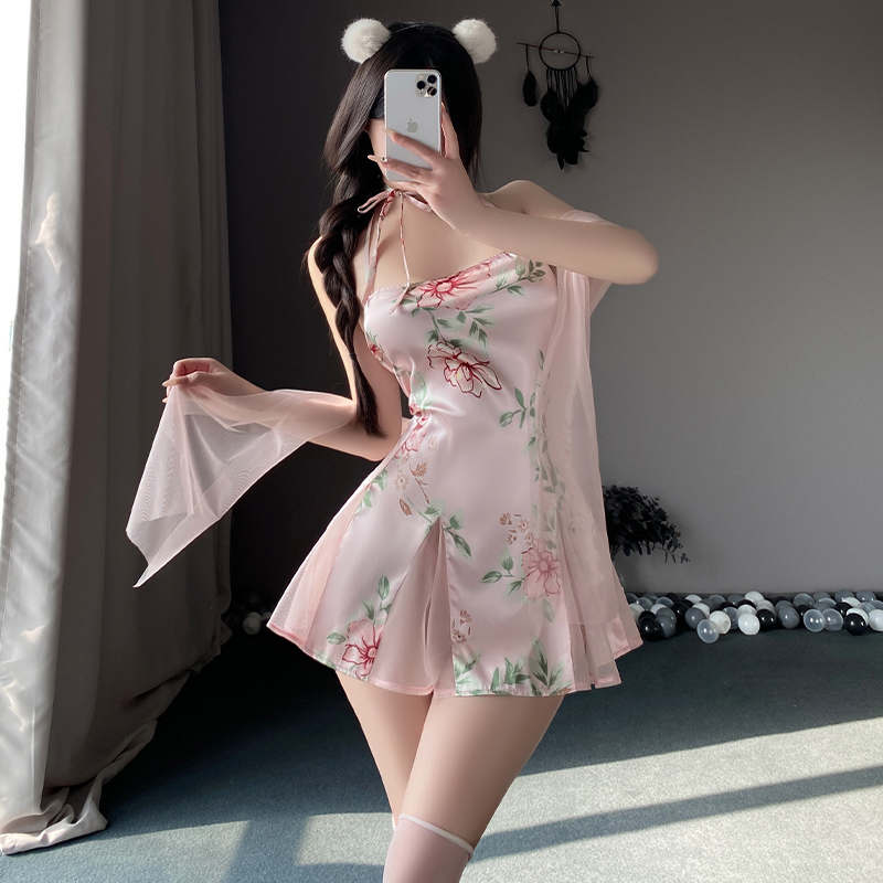 古代风情趣内衣诱惑旗袍床上免脱