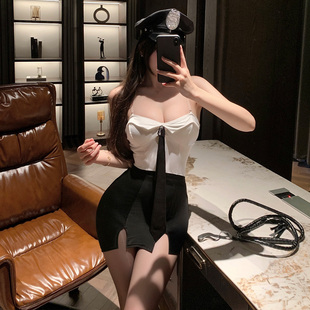 女警cos服抹胸包臀制服约会战袍角色扮演衣服女性感情q内衣禁欲系