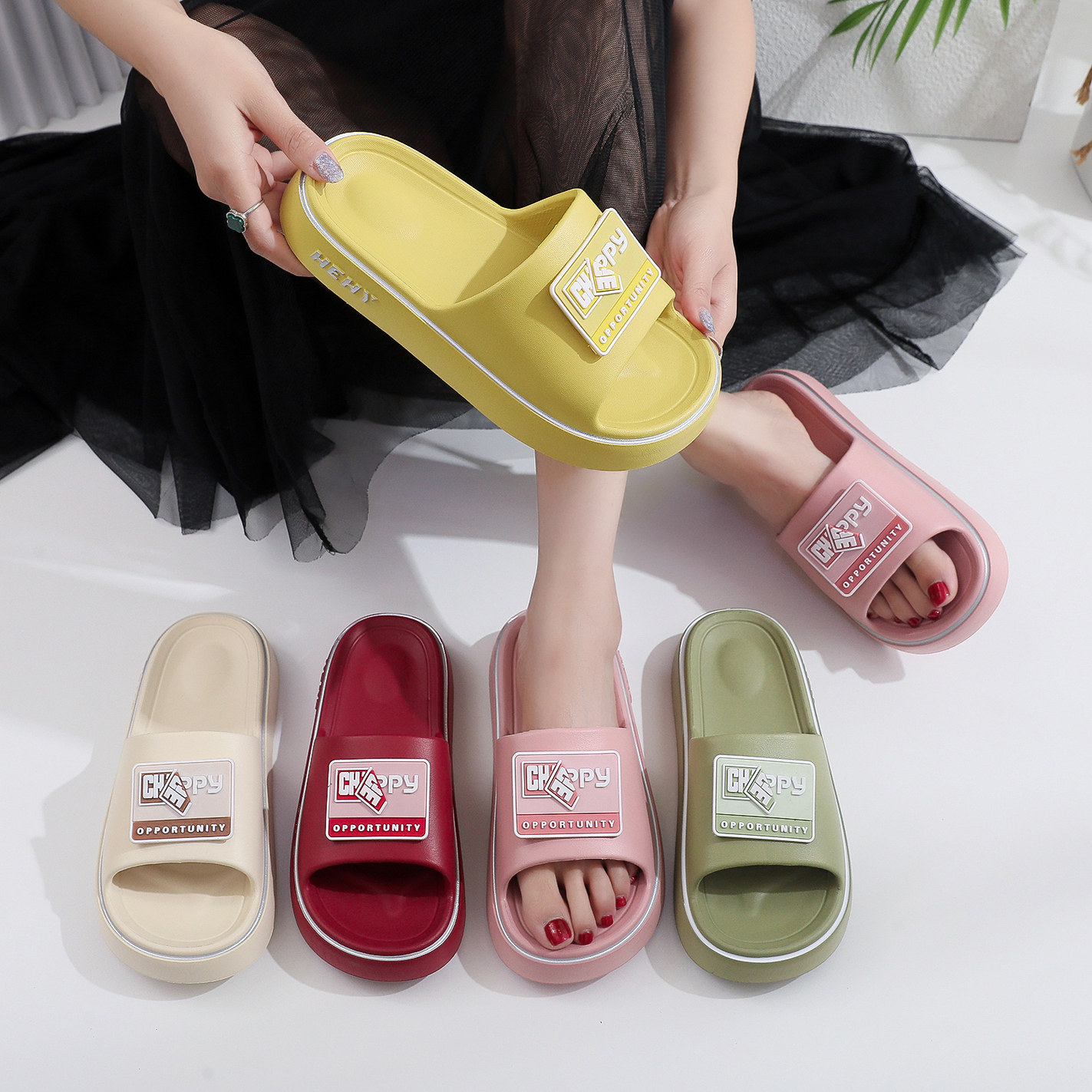 仙女款拖鞋女网红时尚厚底舒适软弹不磨脚居家外穿凉拖少女心配色